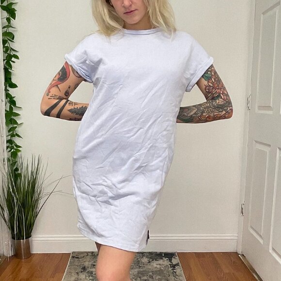 Fire + Ice Pullover Crew Neck Anica Shift Dress Short Sleeve Size S Blue - Picture 5 of 9